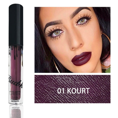 BUD K Hot Brand Lip Gloss +Lip Pencil 2PCS/SET Cosmetics Makeup Waterproof Lipstick Long Lasting Liquid Matte Lipstick For Women