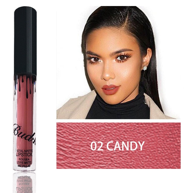 BUD K Hot Brand Lip Gloss +Lip Pencil 2PCS/SET Cosmetics Makeup Waterproof Lipstick Long Lasting Liquid Matte Lipstick For Women
