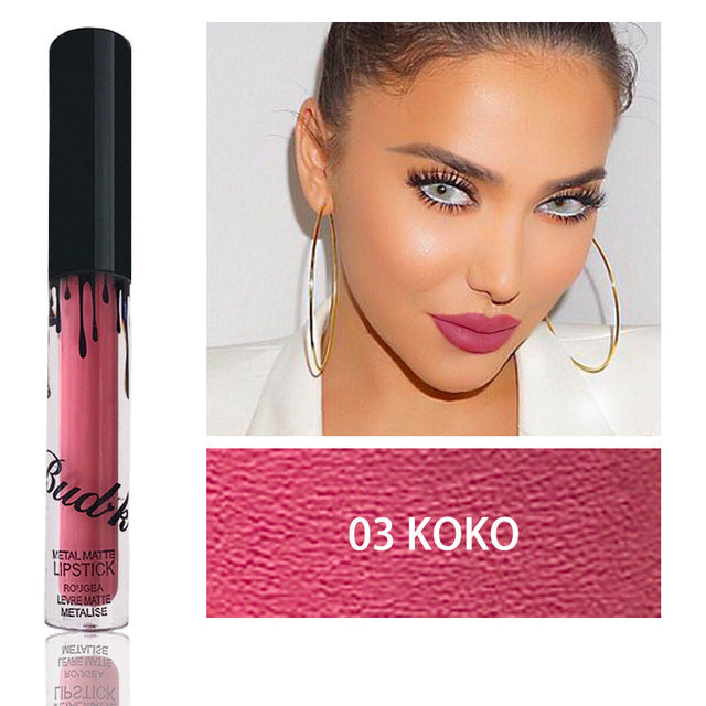 BUD K Hot Brand Lip Gloss +Lip Pencil 2PCS/SET Cosmetics Makeup Waterproof Lipstick Long Lasting Liquid Matte Lipstick For Women