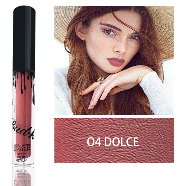 BUD K Hot Brand Lip Gloss +Lip Pencil 2PCS/SET Cosmetics Makeup Waterproof Lipstick Long Lasting Liquid Matte Lipstick For Women
