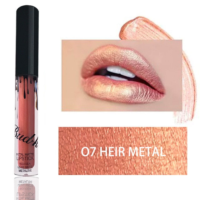 BUD K Hot Brand Lip Gloss +Lip Pencil 2PCS/SET Cosmetics Makeup Waterproof Lipstick Long Lasting Liquid Matte Lipstick For Women