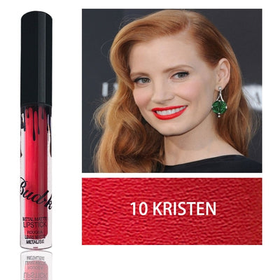 BUD K Hot Brand Lip Gloss +Lip Pencil 2PCS/SET Cosmetics Makeup Waterproof Lipstick Long Lasting Liquid Matte Lipstick For Women