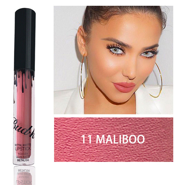 BUD K Hot Brand Lip Gloss +Lip Pencil 2PCS/SET Cosmetics Makeup Waterproof Lipstick Long Lasting Liquid Matte Lipstick For Women