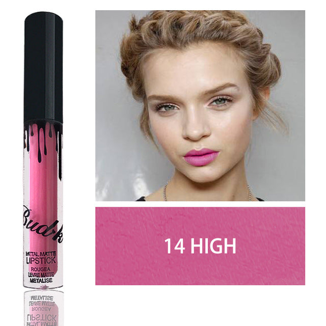 BUD K Hot Brand Lip Gloss +Lip Pencil 2PCS/SET Cosmetics Makeup Waterproof Lipstick Long Lasting Liquid Matte Lipstick For Women