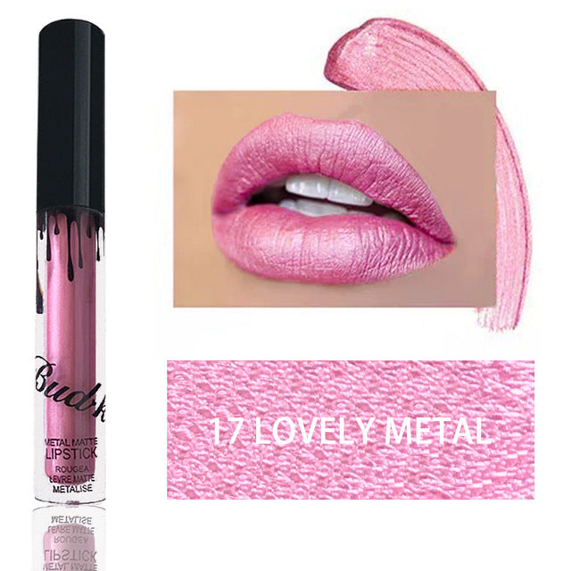 BUD K Hot Brand Lip Gloss +Lip Pencil 2PCS/SET Cosmetics Makeup Waterproof Lipstick Long Lasting Liquid Matte Lipstick For Women