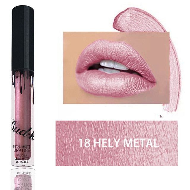 BUD K Hot Brand Lip Gloss +Lip Pencil 2PCS/SET Cosmetics Makeup Waterproof Lipstick Long Lasting Liquid Matte Lipstick For Women