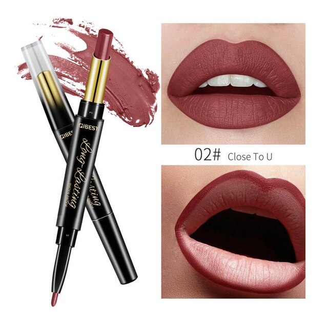 2 In 1 Dubbele Hoofd Lipstick Lip Liner
