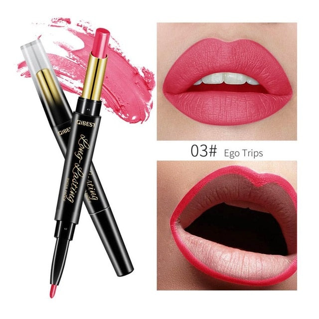 2 In 1 Dubbele Hoofd Lipstick Lip Liner