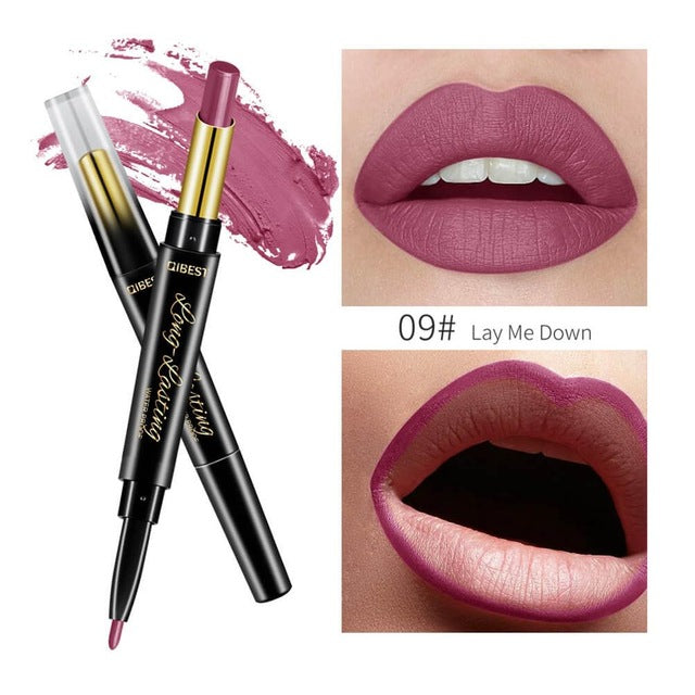 2 In 1 Dubbele Hoofd Lipstick Lip Liner