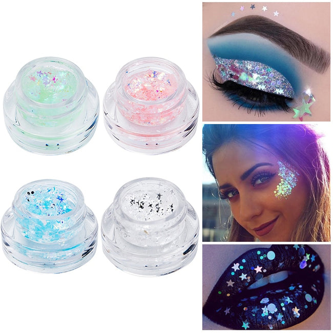 Sticky Glitter Sequin Woman Make Up