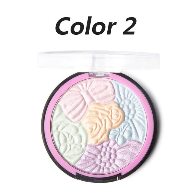 5 colors face highlighter palette shimmer glitter