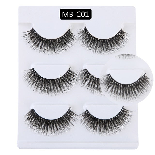 3D 5 Pairs Mink Eyelashes extension