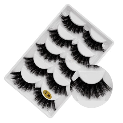 3D 5 Pairs Mink Eyelashes extension