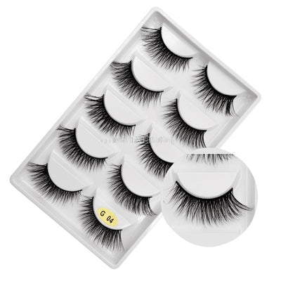 3D 5 Pairs Mink Eyelashes extension
