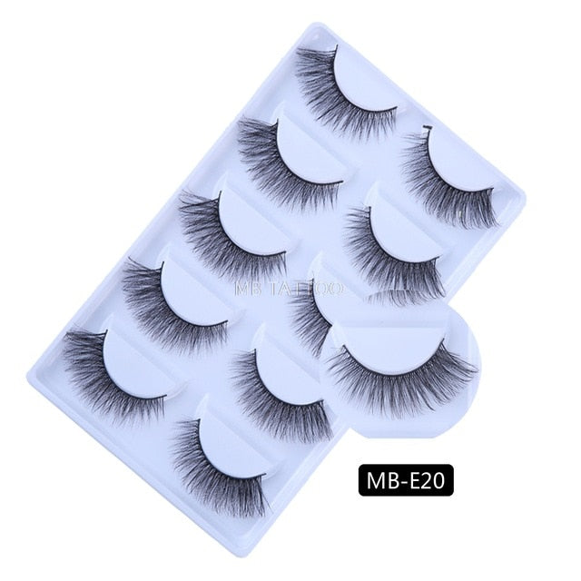 3D 5 Pairs Mink Eyelashes extension