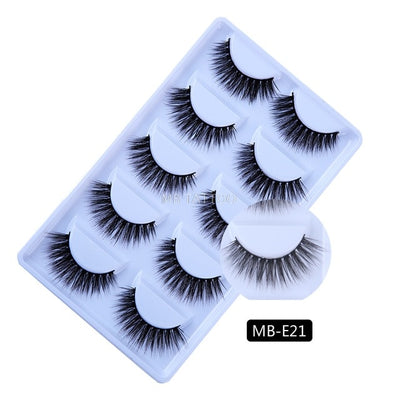 3D 5 Pairs Mink Eyelashes extension