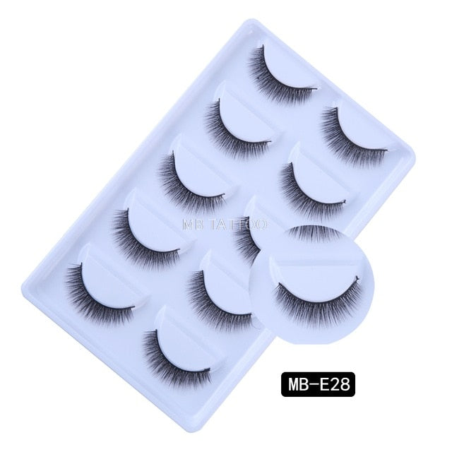 3D 5 Pairs Mink Eyelashes extension
