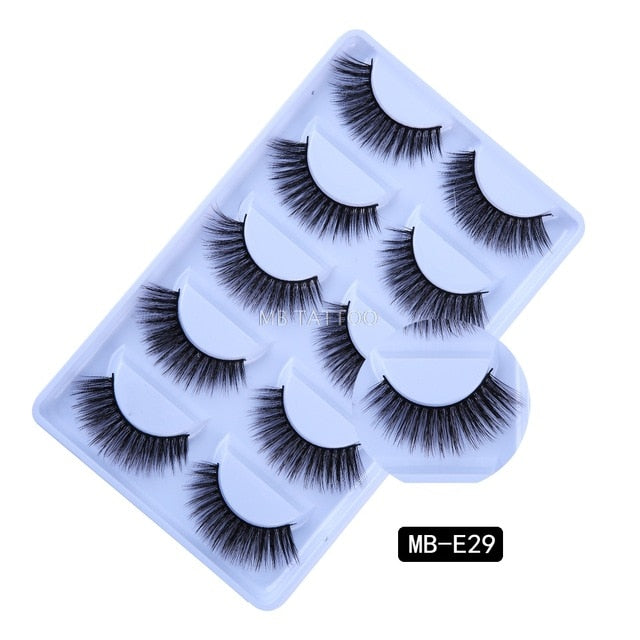 3D 5 Pairs Mink Eyelashes extension