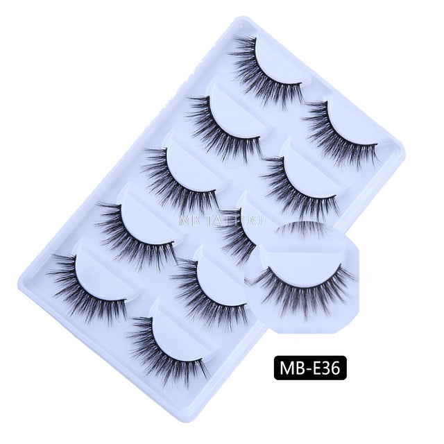 3D 5 Pairs Mink Eyelashes extension