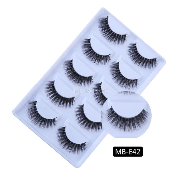 3D 5 Pairs Mink Eyelashes extension